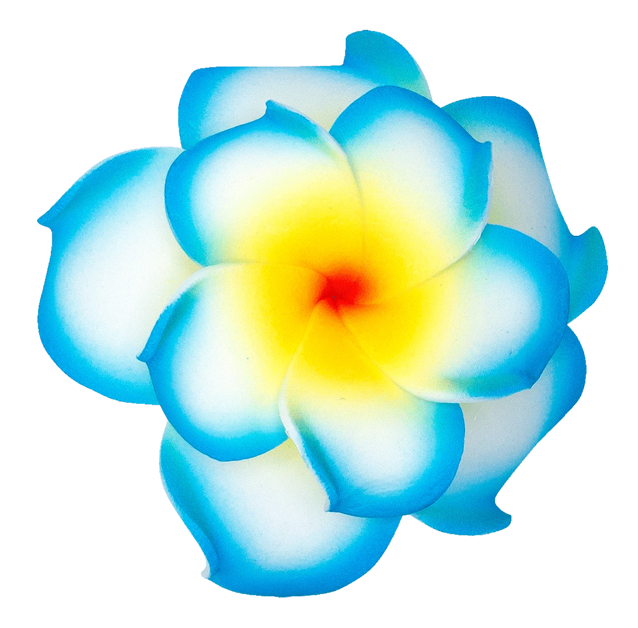 Small Double Plumeria Clip: Blue