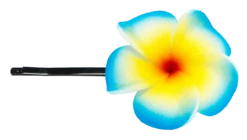 Plumeria Flower Bobby Pins: Blue