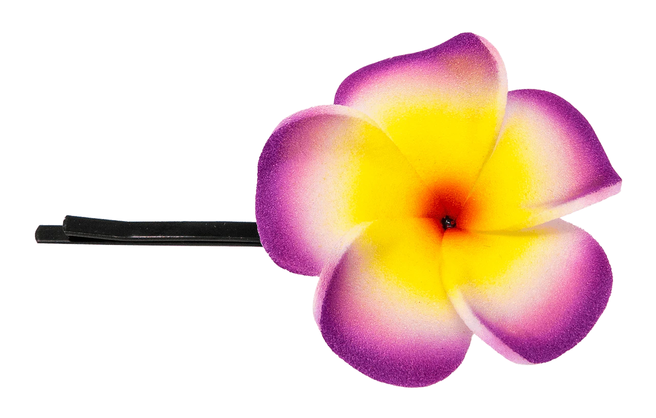 Plumeria Flower Bobby Pins: Purple