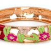 Large Island Bangle - Flower Design: Red 2 Large Island Bangle - Flower Design: Red -Fashion Jewelry Store 69876 LA FL RED IslandBangles 02035.1680827797