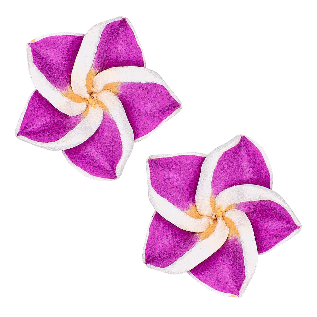 Small Plumeria Stud Earrings: Purple 3 Small Plumeria Stud Earrings: Purple