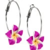 Plumeria Loop Earrings: Purple -Fashion Jewelry Store 76480 OluOlu PlumeriaLoopEarring Purple 16069.1702348910