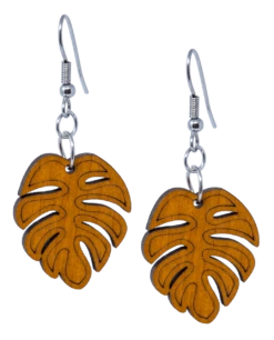 Island Edge® Medium Dangle Earrings: Monstera Leaf