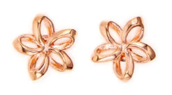 Moana Collection Rose Gold Stud Earring: Open Plumeria