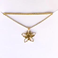 Liv-N-Aloha® Gold Columbine Flower Necklace