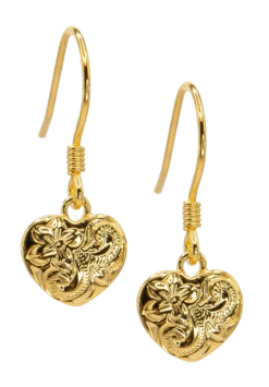 Moana Collection Gold Dangle Earring: Heart