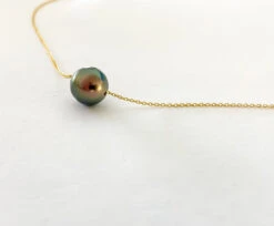 Tahitian Pearl Float Gold Chain Necklace 8 Tahitian Pearl Float Gold Chain Necklace -Fashion Jewelry Store TAGNKFL 33279.1705714639