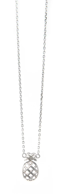 Moana Collection Sterling Silver Pendant Chain Necklace: Pineapple