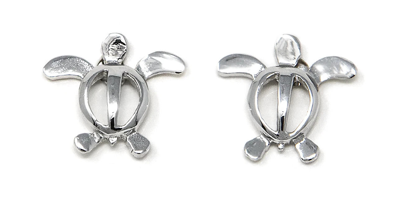 Moana Collection Sterling Silver Earring Stud: Honu 4 Moana Collection Sterling Silver Earring Stud: Honu - Image 2